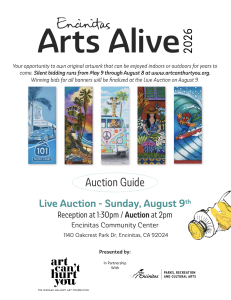 Arts Alive Auction Guide 2026